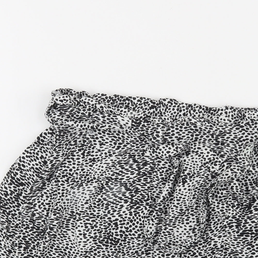 Primark Womens White Geometric  Culotte Shorts Size 14