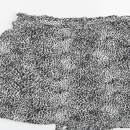 Primark Womens White Geometric  Culotte Shorts Size 14