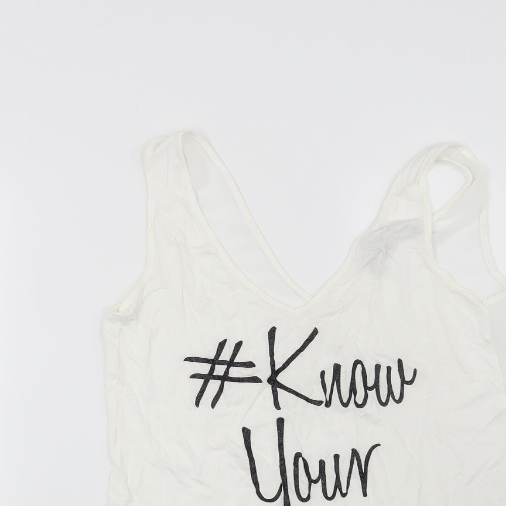 Lipsy Womens White   Basic T-Shirt Size 8  - Know Your Worth