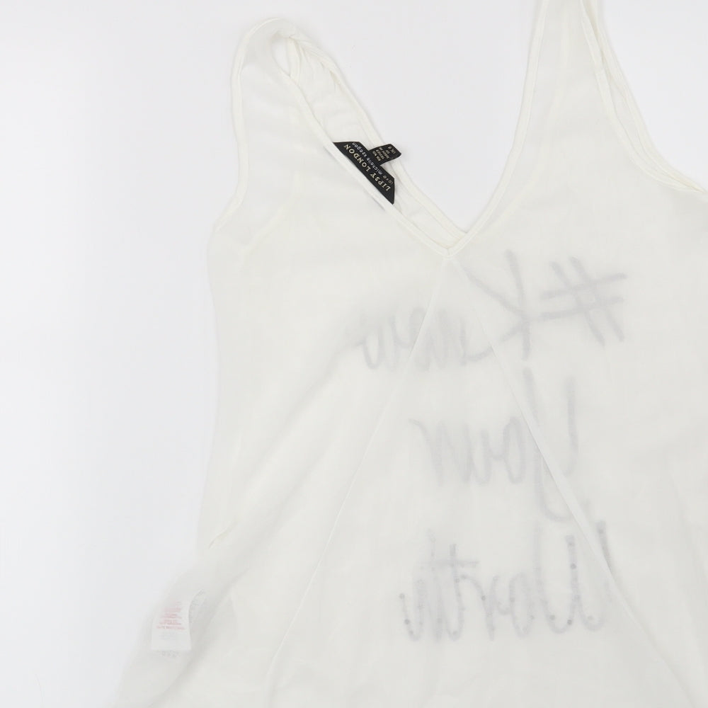 Lipsy Womens White   Basic T-Shirt Size 8  - Know Your Worth