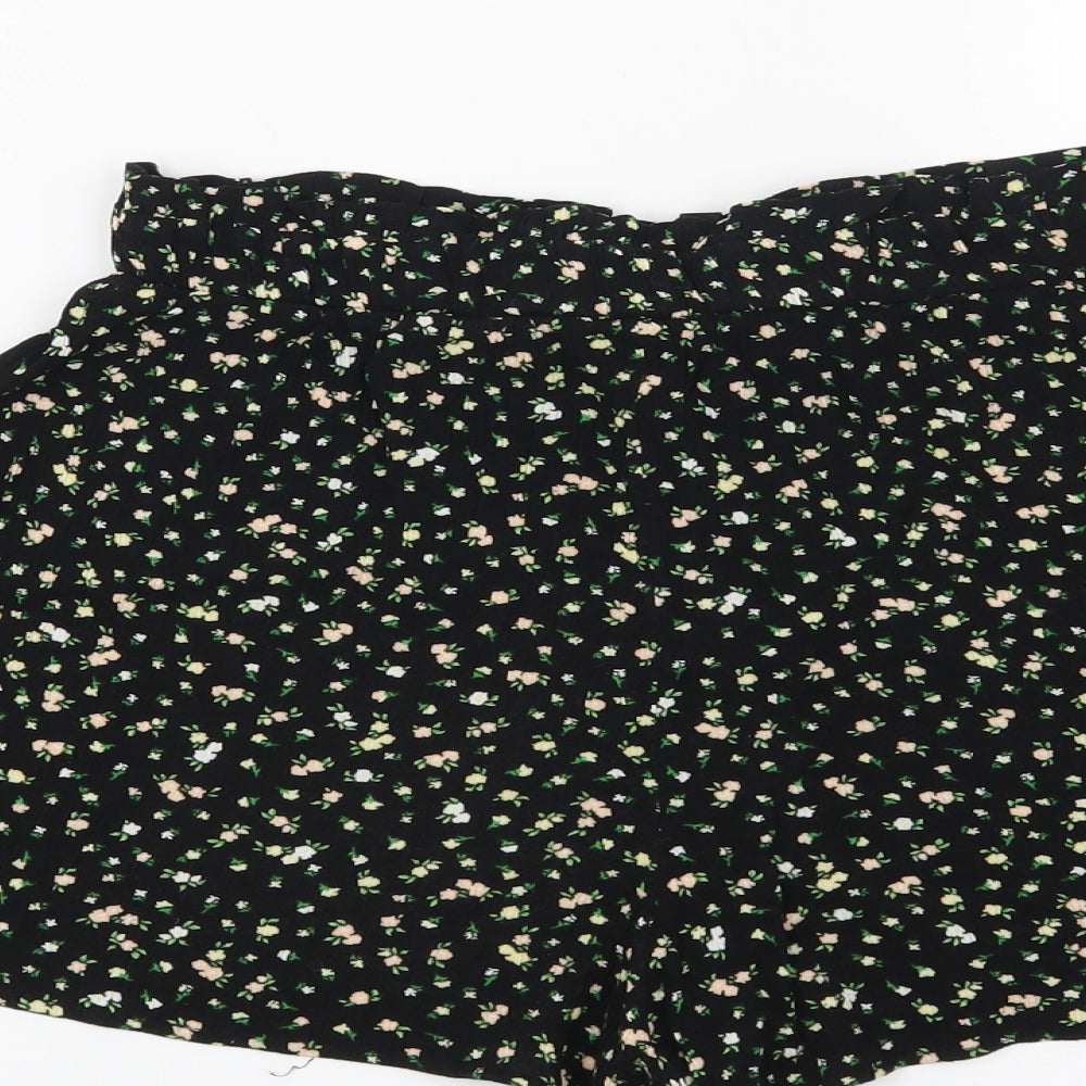 H&M Womens Black Floral  Culotte Shorts Size 10