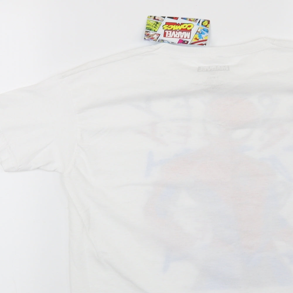 Marvel Boys White   Basic T-Shirt Size 7-8 Years  - Marvel Spiderman