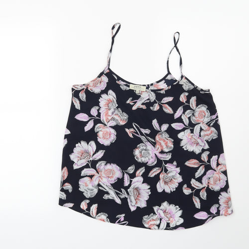 Papaya Womens Blue Floral  Basic Blouse Size 10
