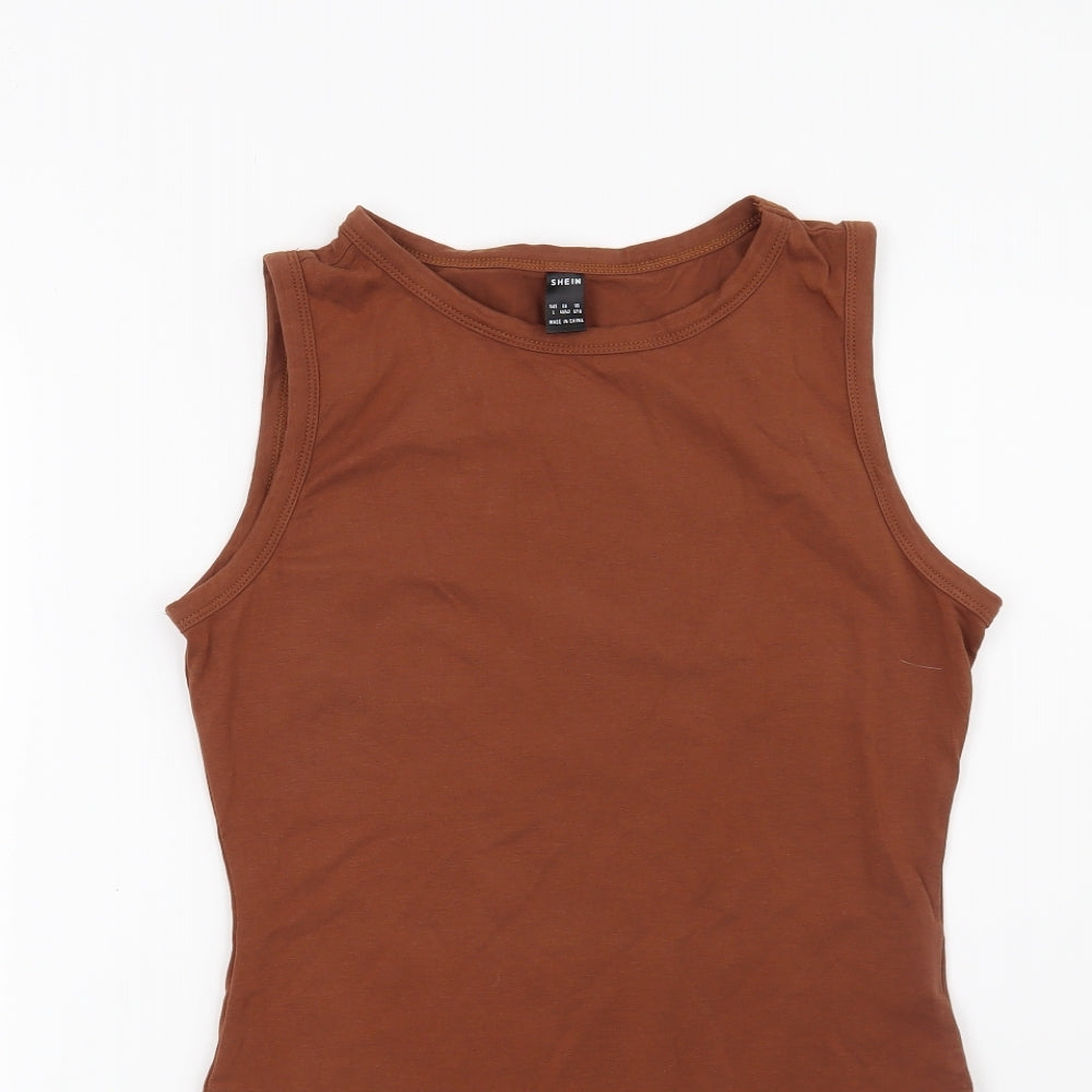 SheIn Womens Brown   Basic Blouse Size L