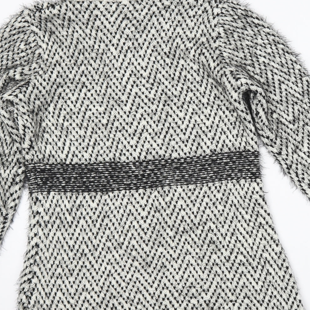 anna rose Womens Black Herringbone  Cardigan Jumper Size M