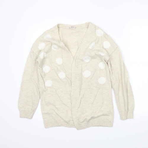TU Womens Beige Polka Dot  Wrap Jumper Size 10