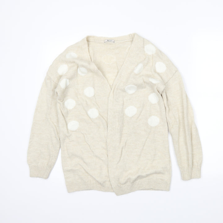 TU Womens Beige Polka Dot  Wrap Jumper Size 10
