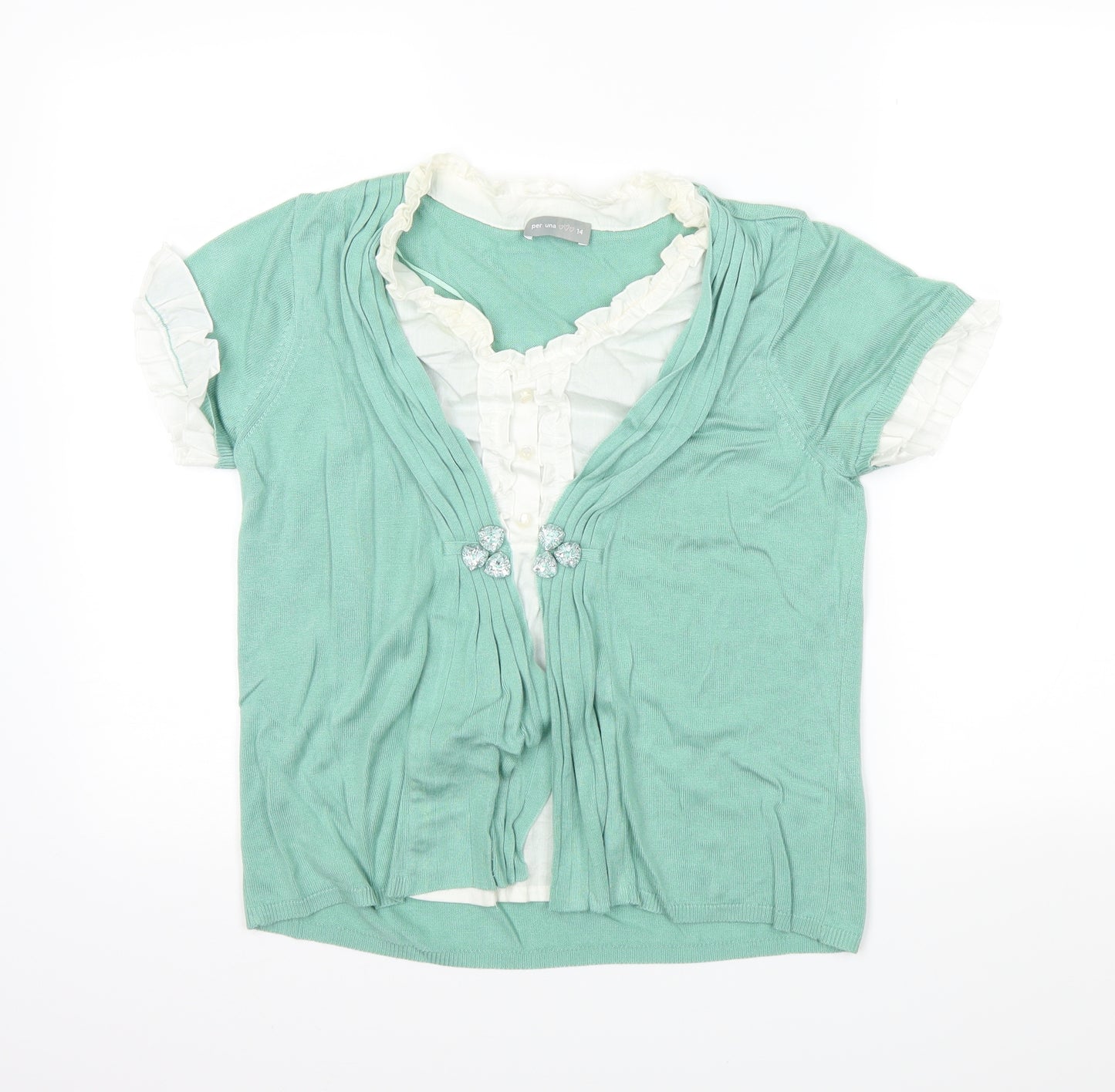 M&S Womens Green   Tunic Jumper Size 14
