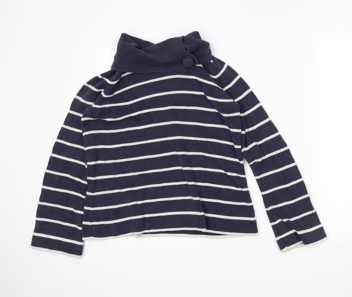 Garfield & Marks Womens Blue Striped Pullover Jumper Size 14