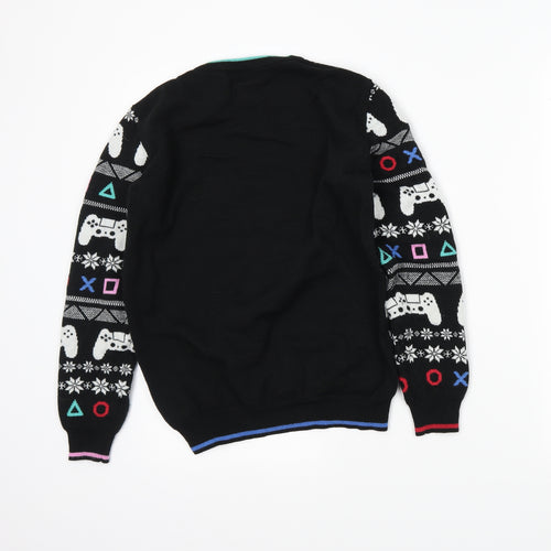 Primark Boys Black Fair Isle  Pullover Jumper Size 12-13 Years  - Playstation