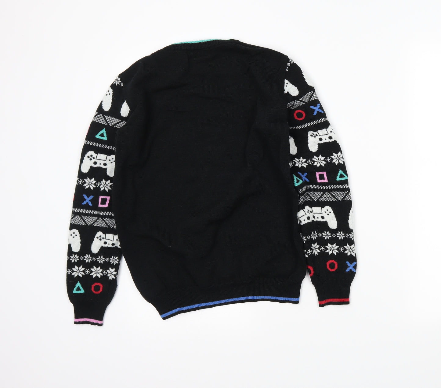 Primark Boys Black Fair Isle  Pullover Jumper Size 12-13 Years  - Playstation