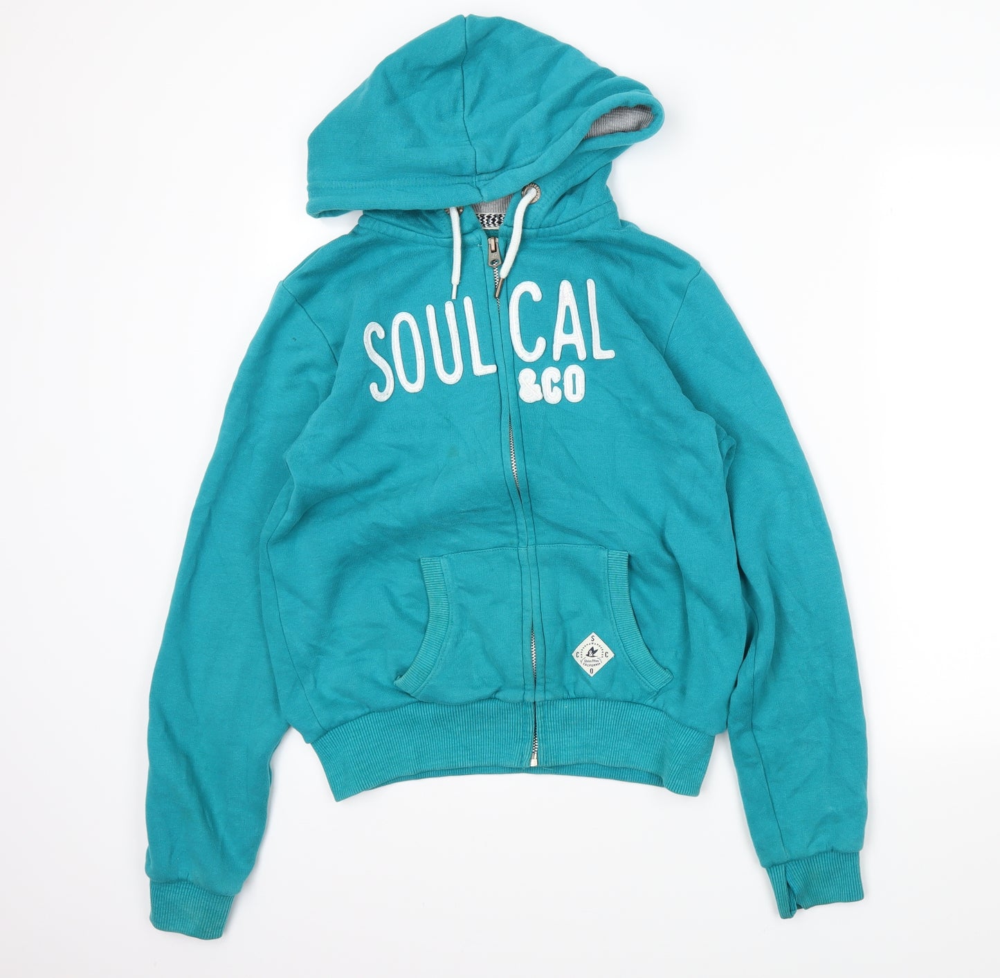 SoulCal&Co Womens Green   Full Zip Hoodie Size 12