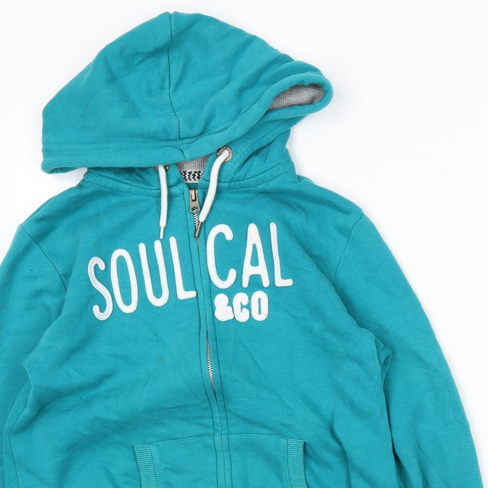 SoulCal&Co Womens Green   Full Zip Hoodie Size 12