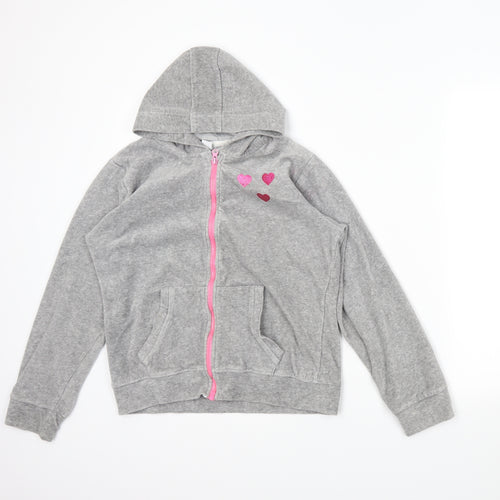edge Girls Grey   Full Zip Hoodie Size 11-12 Years