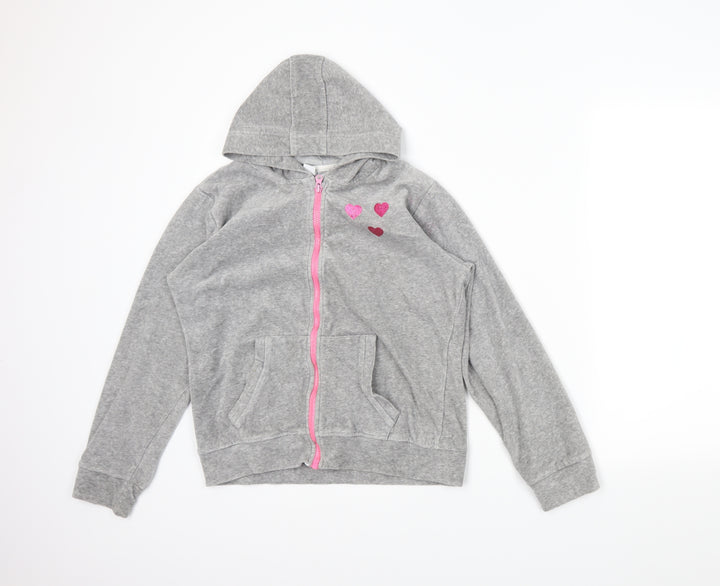edge Girls Grey   Full Zip Hoodie Size 11-12 Years