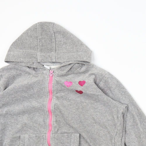 edge Girls Grey   Full Zip Hoodie Size 11-12 Years