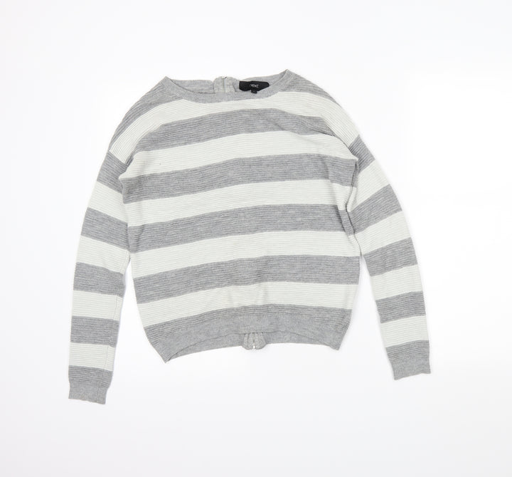 NEXT Womens Grey Striped  Full Zip Jumper Size 8