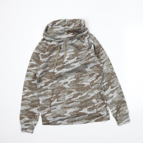 Derek Heart Womens Brown Camouflage  Pullover Jumper Size M