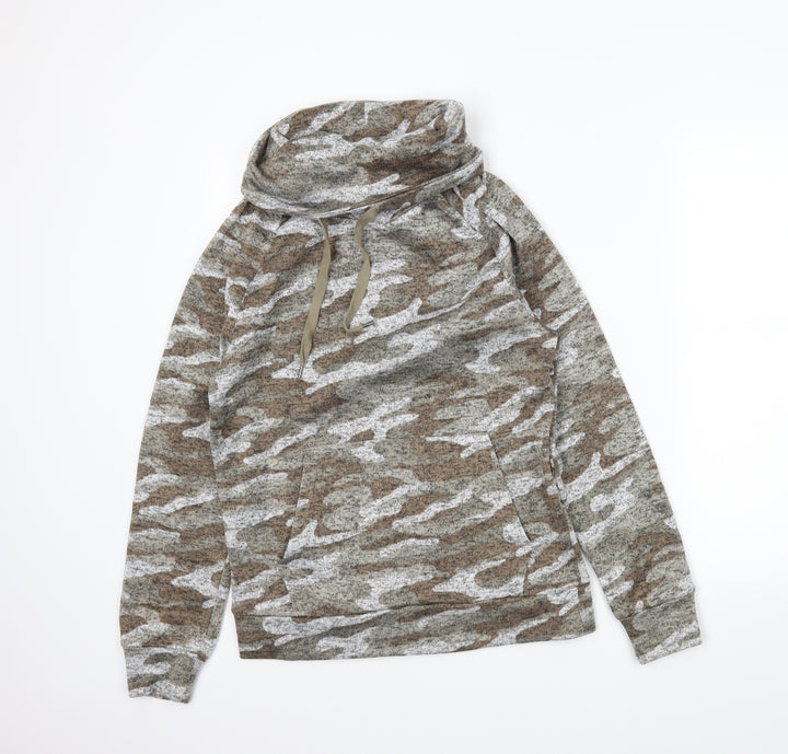 Derek Heart Womens Brown Camouflage Pullover Jumper Size M
