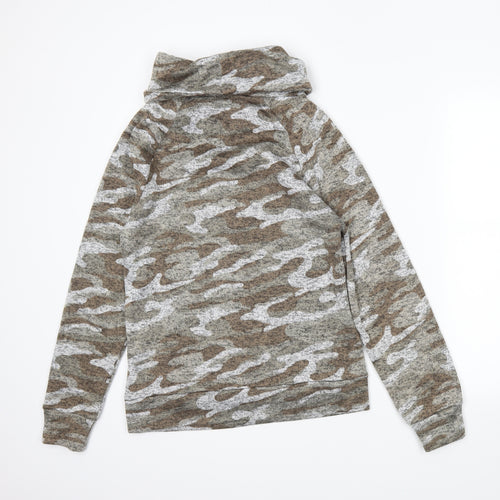 Derek Heart Womens Brown Camouflage  Pullover Jumper Size M
