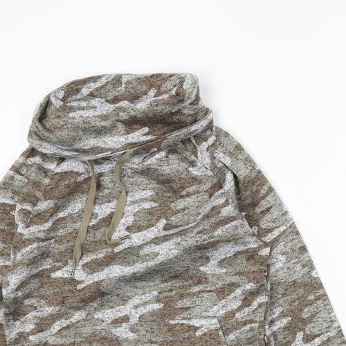 Derek Heart Womens Brown Camouflage  Pullover Jumper Size M