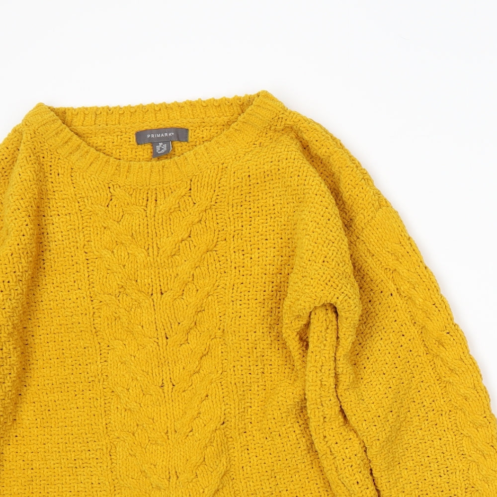 Primark Womens Yellow   Pullover Jumper Size XS