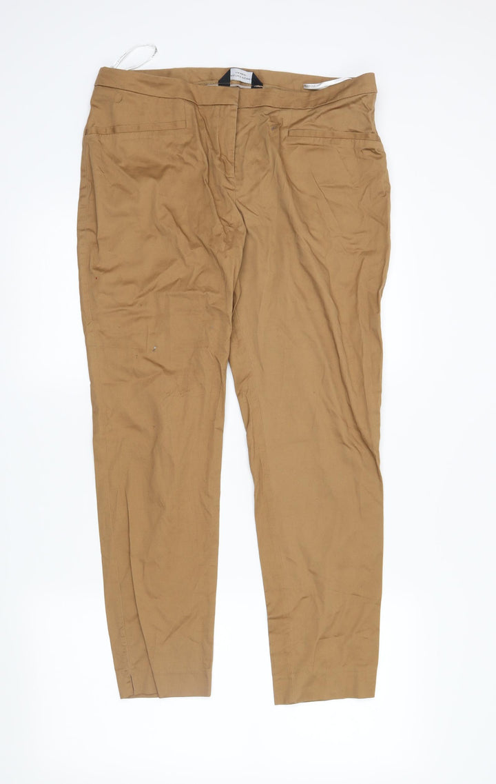 Dorothy Perkins Womens Brown Trousers Size 14 L27 in