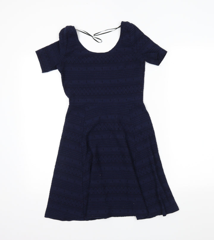 H&M Womens Blue Skater Dress Size XS