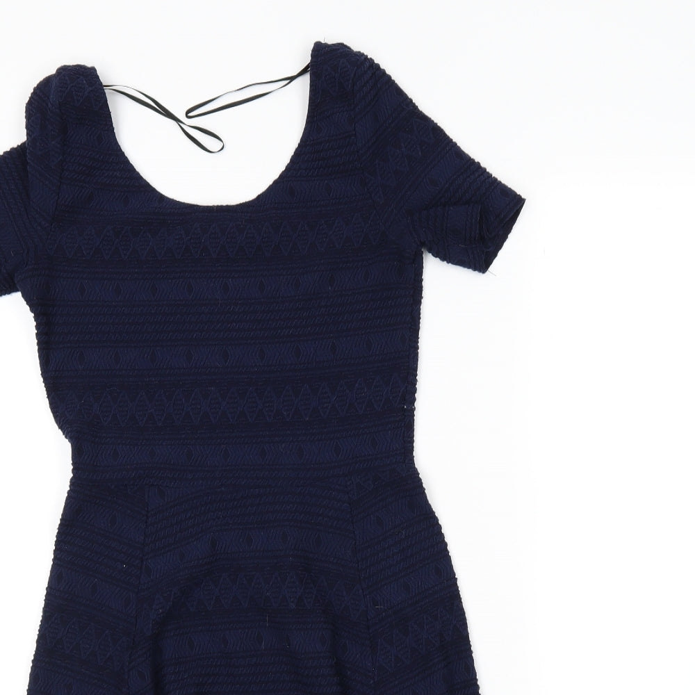 H&M Womens Blue   Skater Dress  Size XS