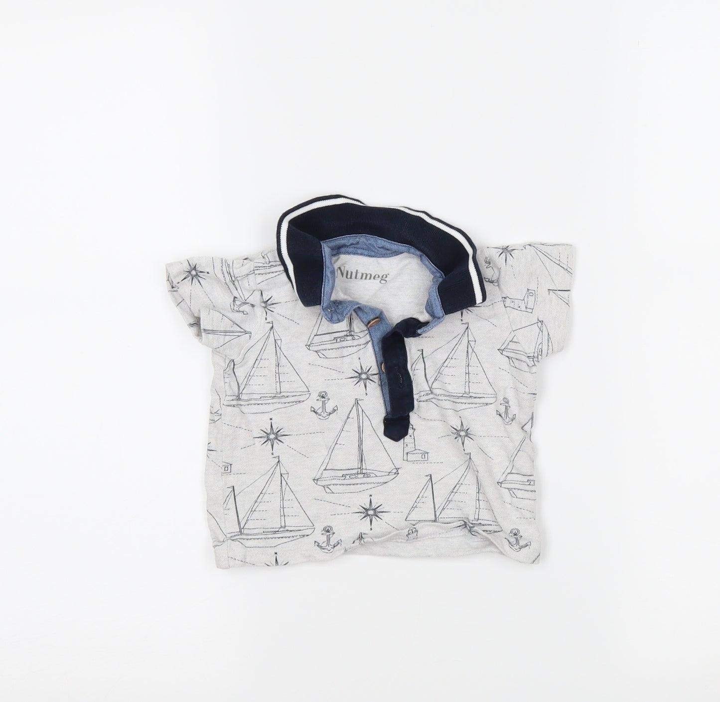 Nutmeg Baby Grey   Basic Polo Size 9-12 Months