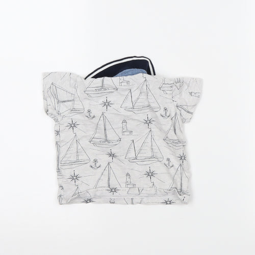 Nutmeg Baby Grey   Basic Polo Size 9-12 Months