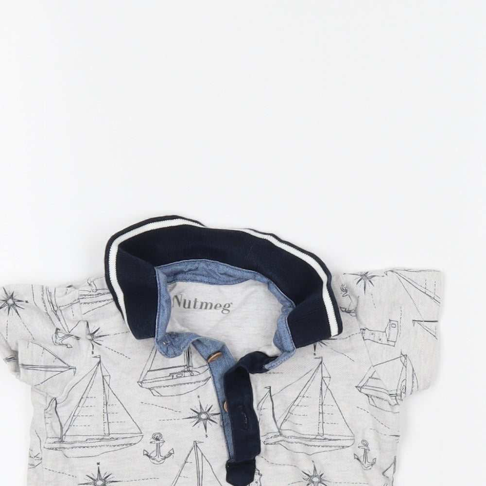 Nutmeg Baby Grey   Basic Polo Size 9-12 Months