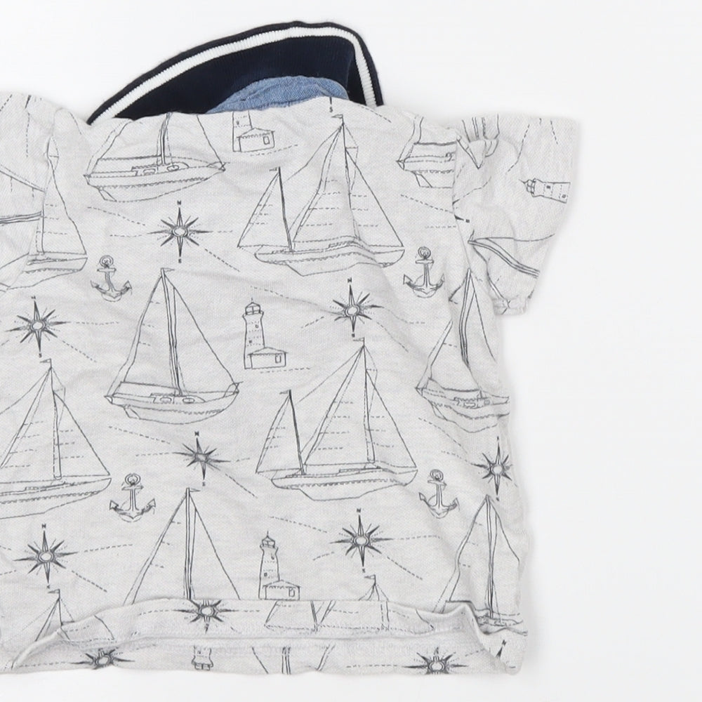 Nutmeg Baby Grey   Basic Polo Size 9-12 Months