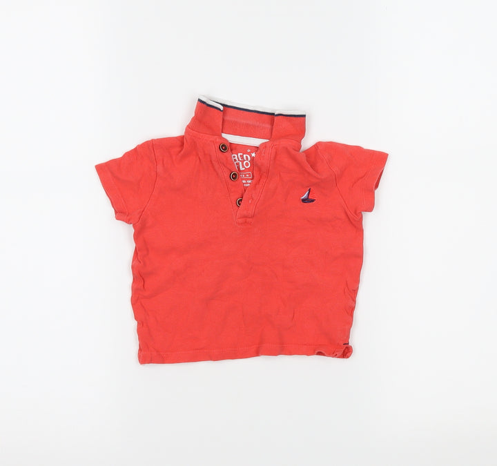 Fred & Flo Boys Red   Basic Polo Size 9-12 Months