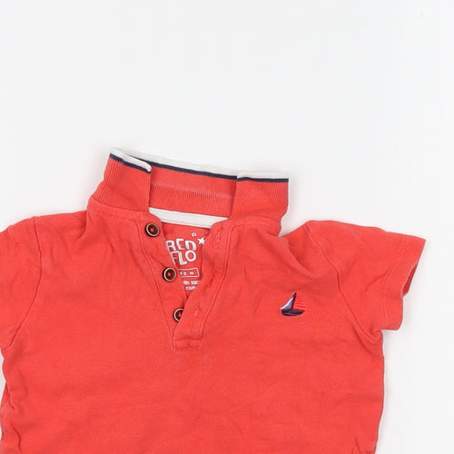 Fred & Flo Boys Red   Basic Polo Size 9-12 Months
