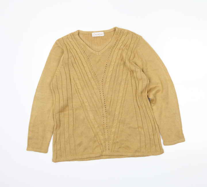 Daxon Womens Brown Pullover Jumper Size 14