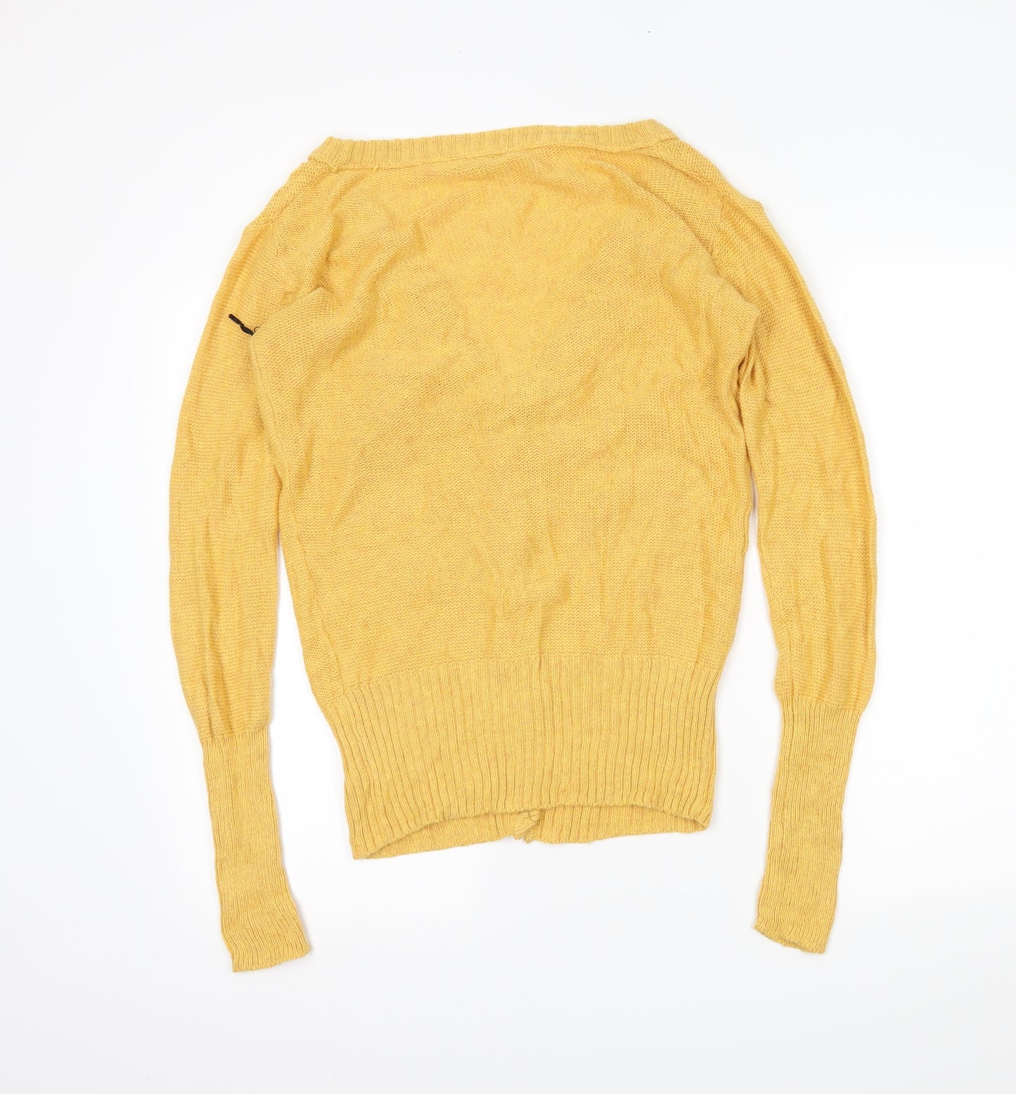 Matthews Womens Yellow   Cardigan Jumper Size M