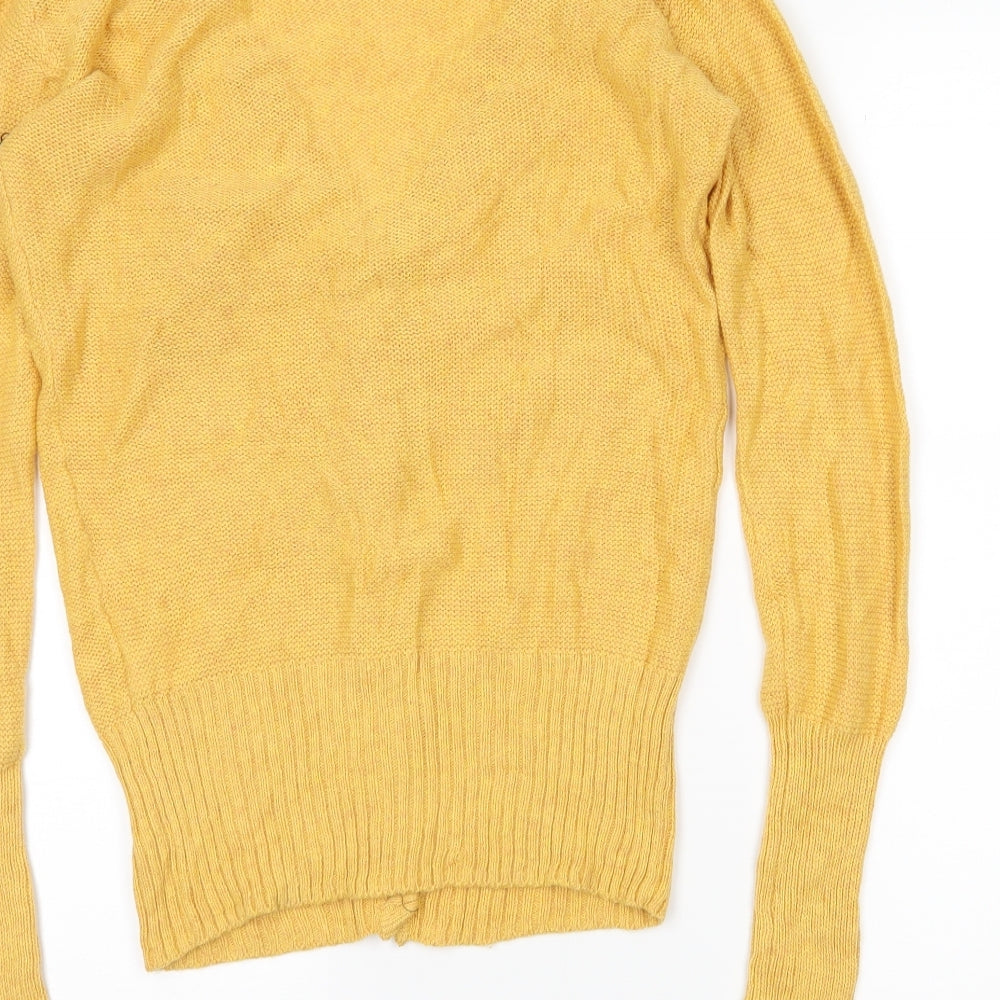 Matthews Womens Yellow   Cardigan Jumper Size M