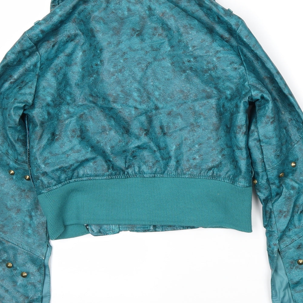 Disney Girls Green   Biker Coat Size 9-10 Years