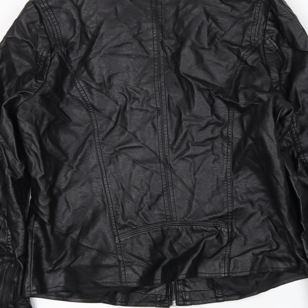 The Collection Womens Black   Biker Coat Size 18