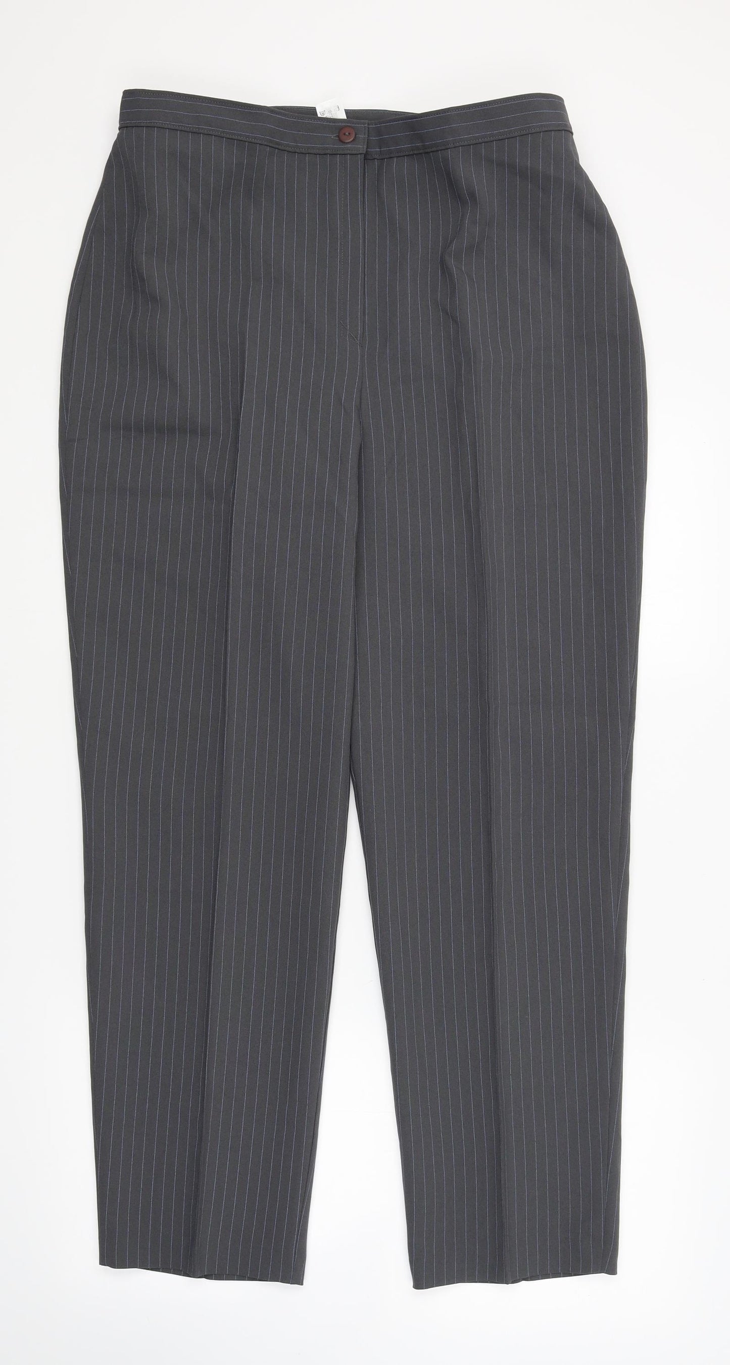 Slimma Womens Grey Striped  Trousers  Size 16 L30 in