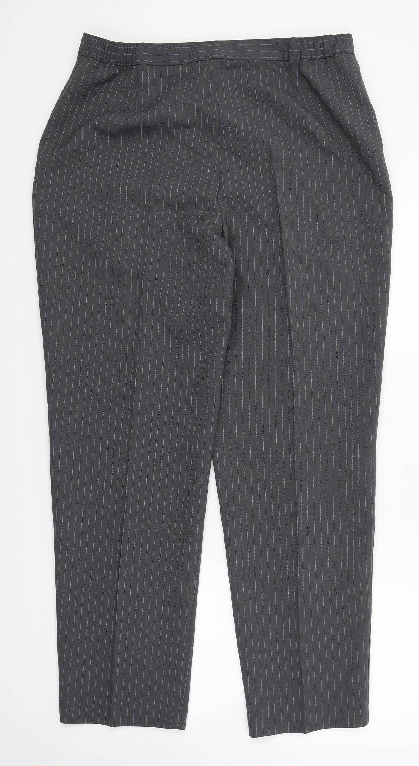Slimma Womens Grey Striped  Trousers  Size 16 L30 in