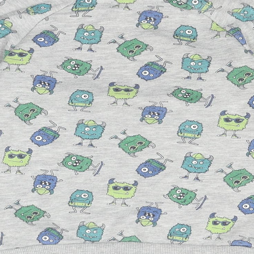 Primark Boys Grey Polka Dot  Pullover Jumper Size 2 Years  - Monsters