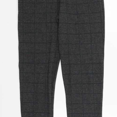 TU Womens Grey Houndstooth  Trousers  Size 8 L25.5 in