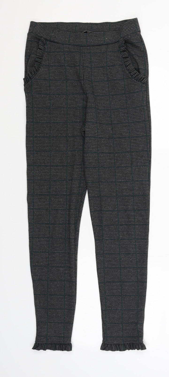 TU Womens Grey Houndstooth Trousers Size 8 L25.5 in