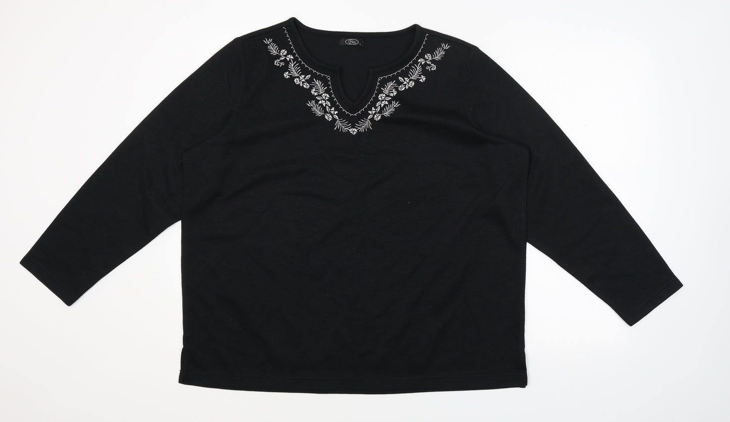 BM Womens Black  Knit Pullover Jumper Size L