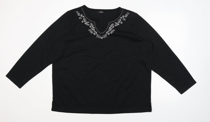 BM Womens Black Knit Pullover Jumper Size L