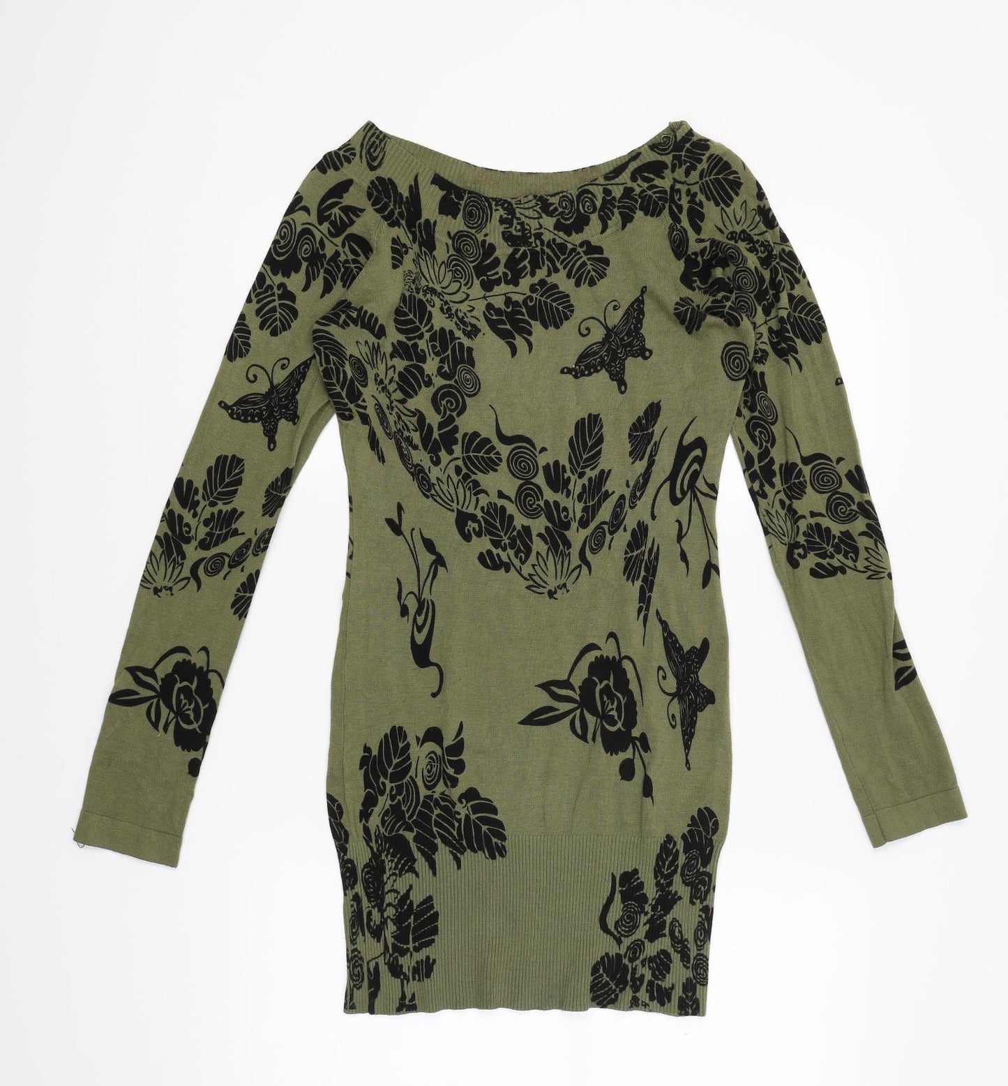 Apricot Womens Grey Floral Knit Jumper Dress  Size 12