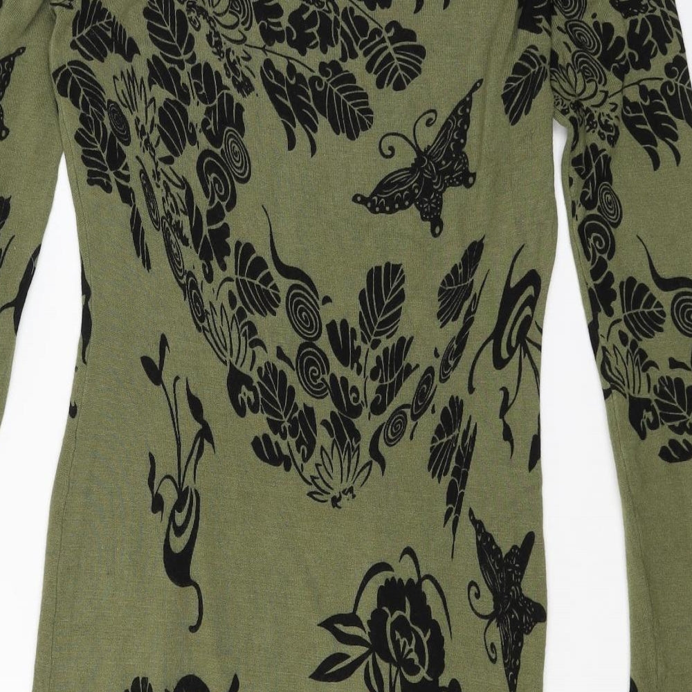 Apricot Womens Grey Floral Knit Jumper Dress  Size 12