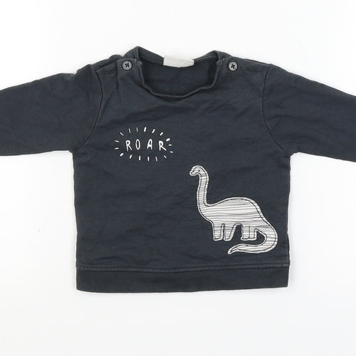NEXT Baby Grey   Basic T-Shirt Size 0-3 Months  - DInosaur